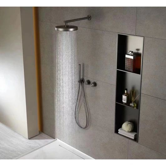 Brass shower head set Separate simple bath bath mixing valve Bath gun Grey hotel bath faucet