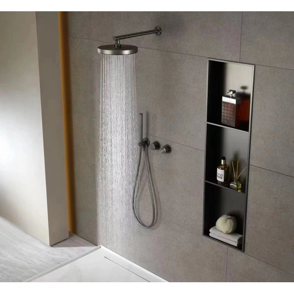 Brass shower head set Separate simple bath bath mixing valve Bath gun Grey hotel bath faucet