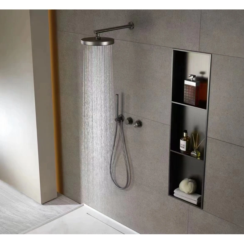 Brass shower head set Separate simple bath bath mixing valve Bath gun Grey hotel bath faucet