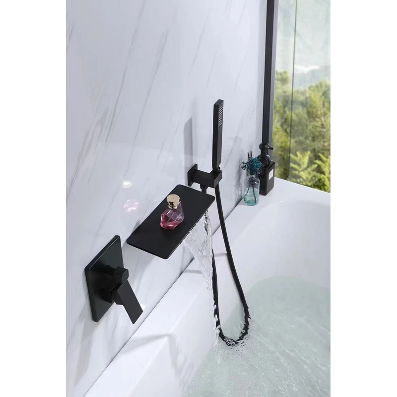 Brass shower head set Separate simple bath bath mixing valve Bath gun Grey hotel bath faucet