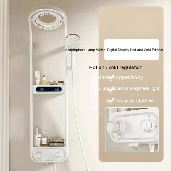 Brass shower head set Separate simple bath bath mixing valve Bath gun Grey hotel bath faucet