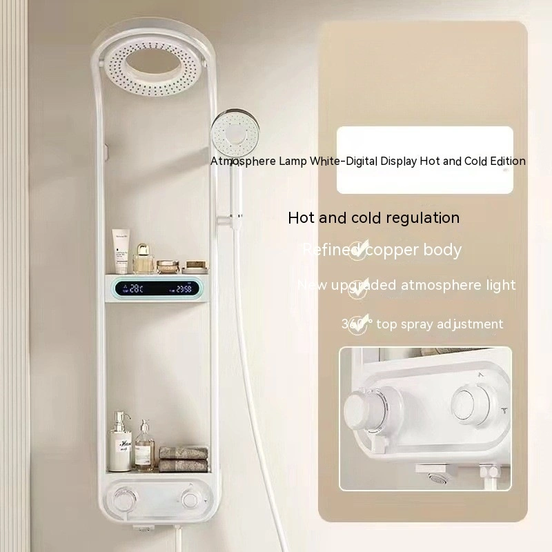 Brass shower head set Separate simple bath bath mixing valve Bath gun Grey hotel bath faucet