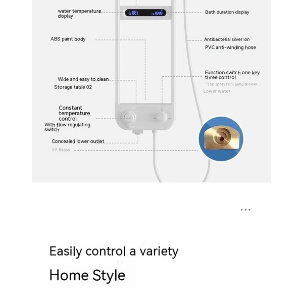 Brass shower head set Separate simple bath bath mixing valve Bath gun Grey hotel bath faucet