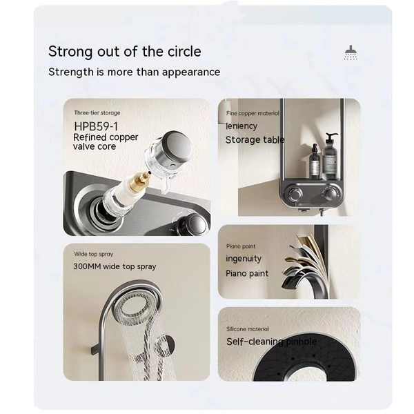 Brass shower head set Separate simple bath bath mixing valve Bath gun Grey hotel bath faucet