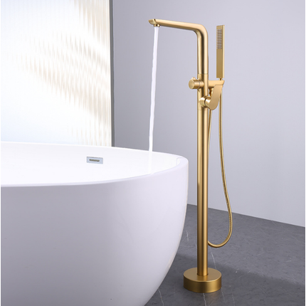  Gold color  Oem bathroom brass Luxury bathtub faucet  on Floor-to-ceiling bathtub faucet Luxury bathroom amenities chrome color europe style youngs sanitaryware supplier 