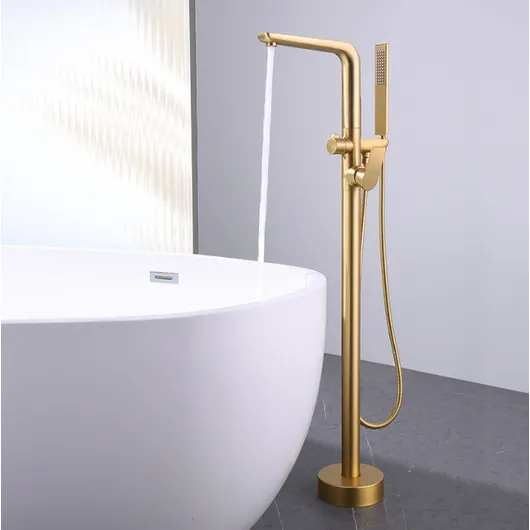  Gold color  Oem bathroom brass Luxury bathtub faucet  on Floor-to-ceiling bathtub faucet Luxury bathroom amenities chrome color europe style youngs sanitaryware supplier 