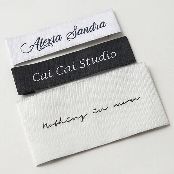 тканые лейблы на шее, тканые лейблы с размерами