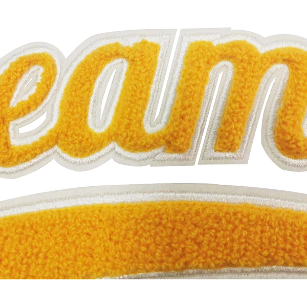 patchs letterman, patchs de nom de script de queue de chenille fer sur