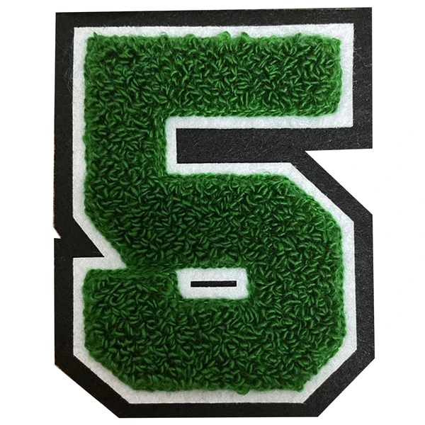 veste letterman patchs numérotés en chenille badges thermocollants