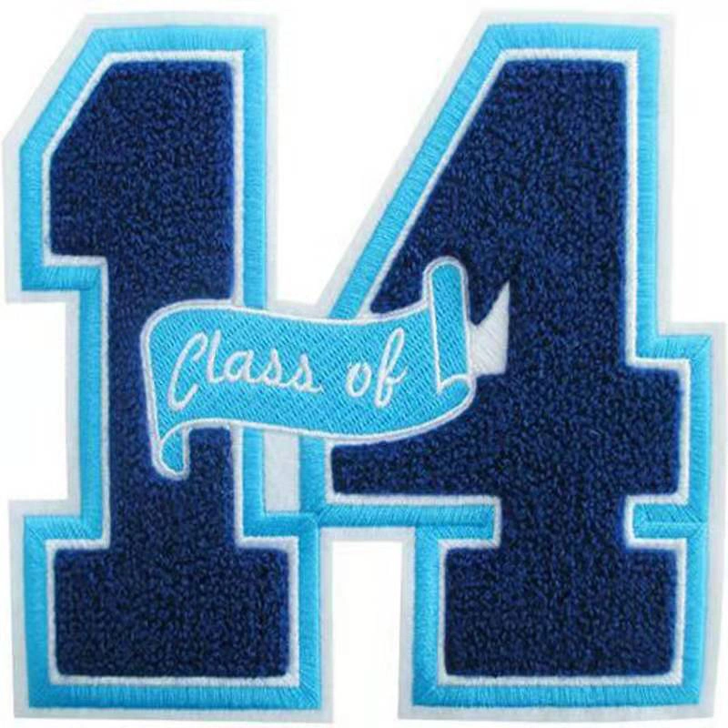 veste letterman patchs numérotés en chenille badges thermocollants