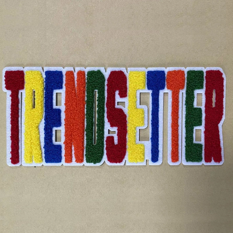 veste letterman chenille script lettres patchs badges