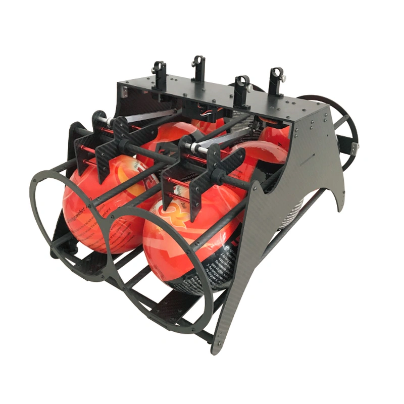 метание огнетушителя мяч дрон выпуск падение устройство пожаротушение