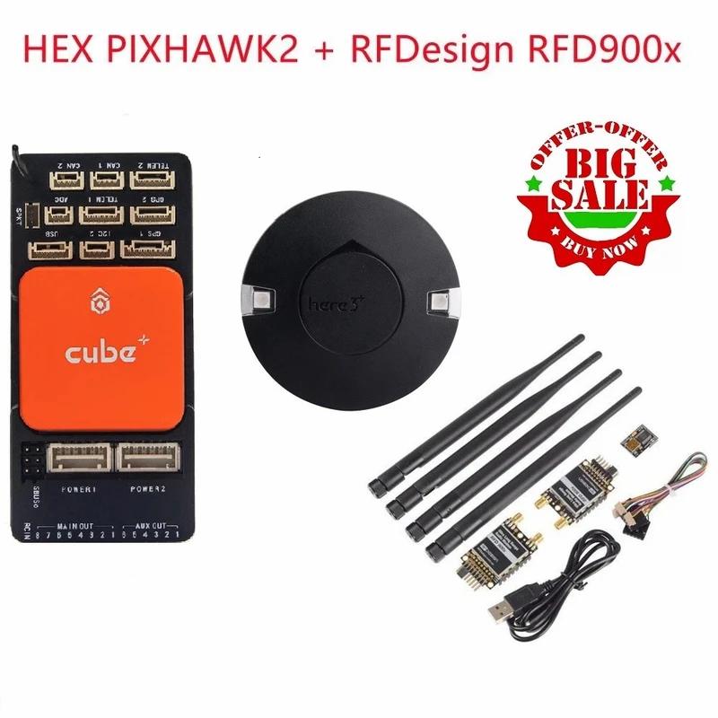 hex cube+ pixhawk2 управление полетом h7 Orange Cube ads-b here3+ gps с комбо телеметрии rfd900x для радиоуправляемого дрона