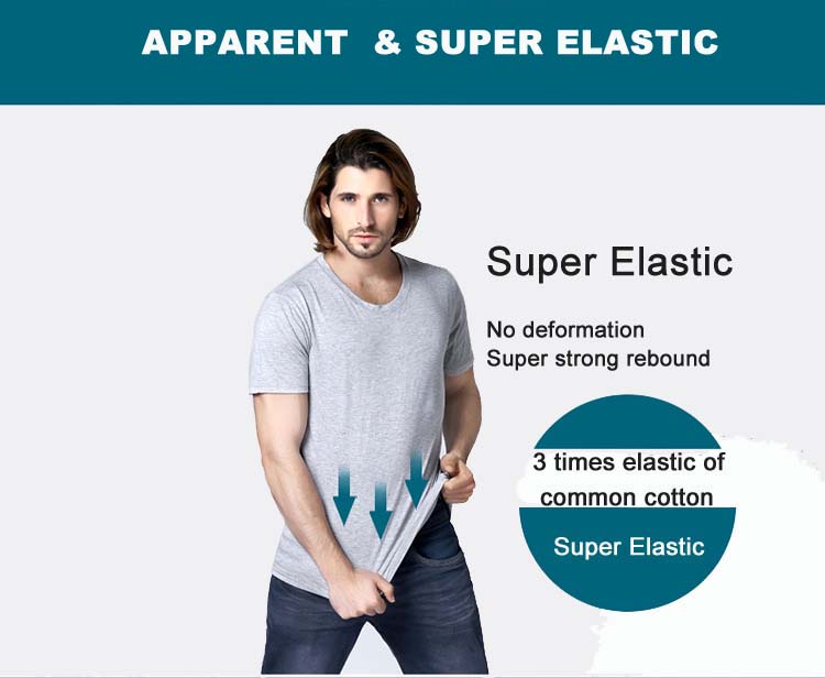 180g CVC stretchy seamless women and men's t shirt