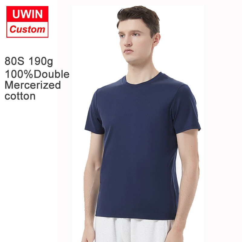 High quality 80S 190g 100%mercerized cotton men's t shirt