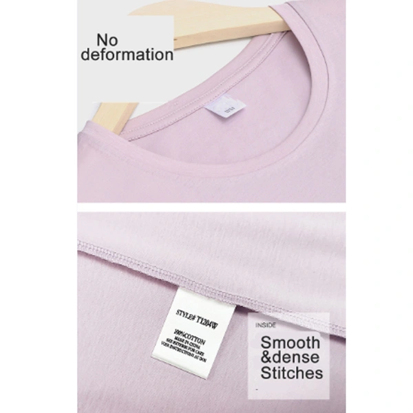 High quality 100%mercerized cotton Round neck women's t shirt