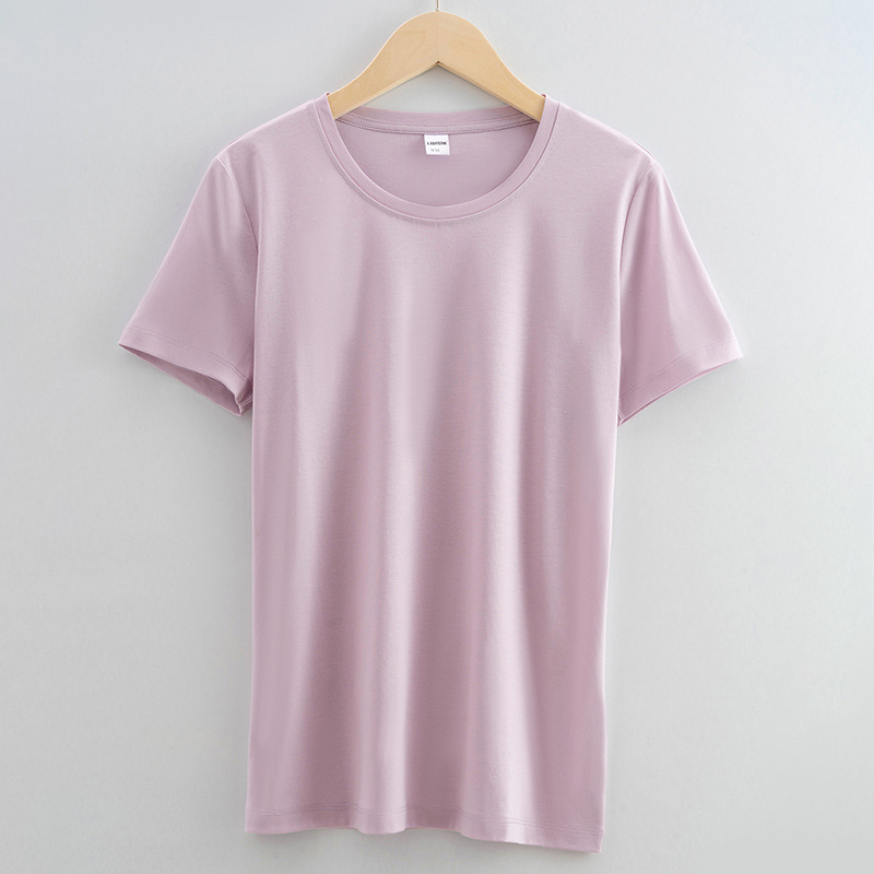 High quality 100%mercerized cotton Round neck women's t shirt