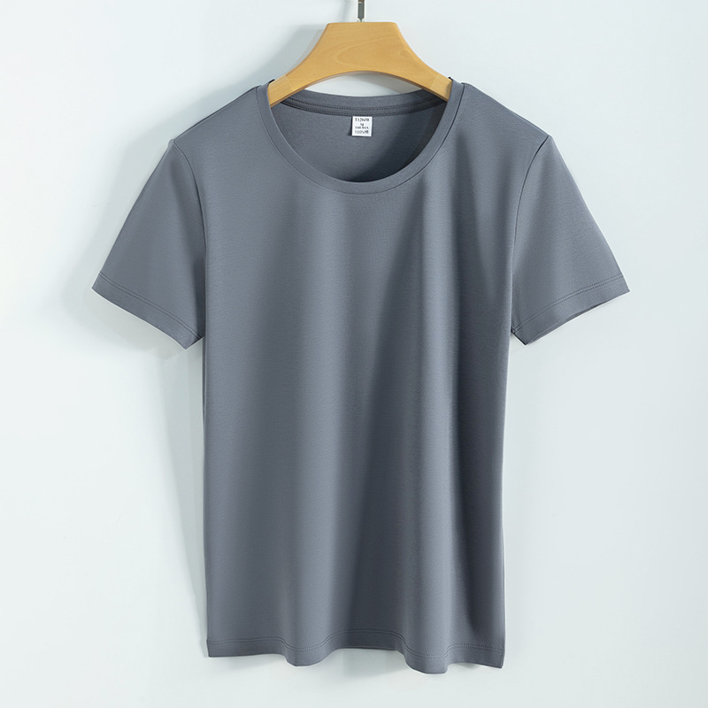 High quality 100%mercerized cotton Round neck women's t shirt