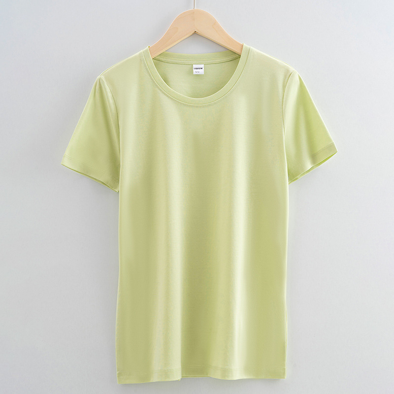 High quality 100%mercerized cotton Round neck women's t shirt
