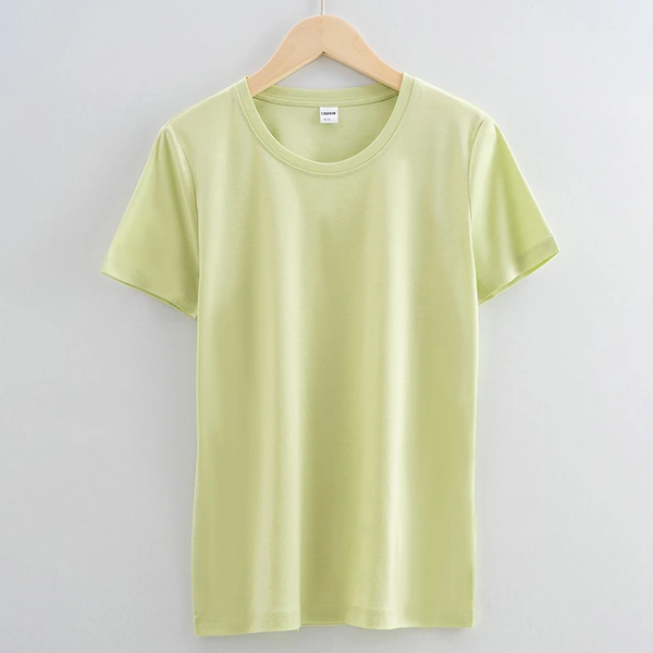 High quality 100%mercerized cotton Round neck women's t shirt