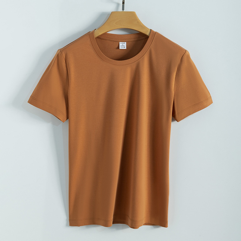 High quality 100%mercerized cotton Round neck women's t shirt