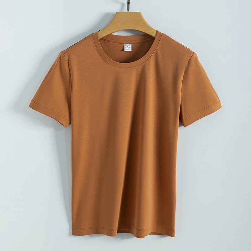 High quality 100%mercerized cotton Round neck women's t shirt