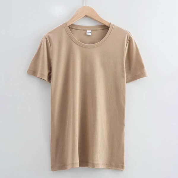 High quality 100%mercerized cotton Round neck women's t shirt