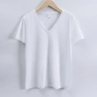 High quality 190g 100%mercerized cotton silky V neck women's t shirt