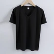High quality 190g 100%mercerized cotton silky V neck women's t shirt