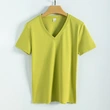 High quality 190g 100%mercerized cotton silky V neck women's t shirt