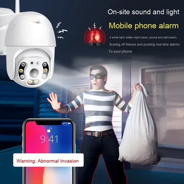 розумна вулична камера відеоспостереження - a12 v360pro 2mp hd, Wi-Fi, водонепроникність та хмарне сховище