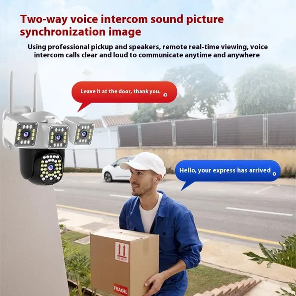 最高のマルチレンズ屋外カメラ - v360pro 2MP HD、3回転PTZ、リモートクラウドアクセス