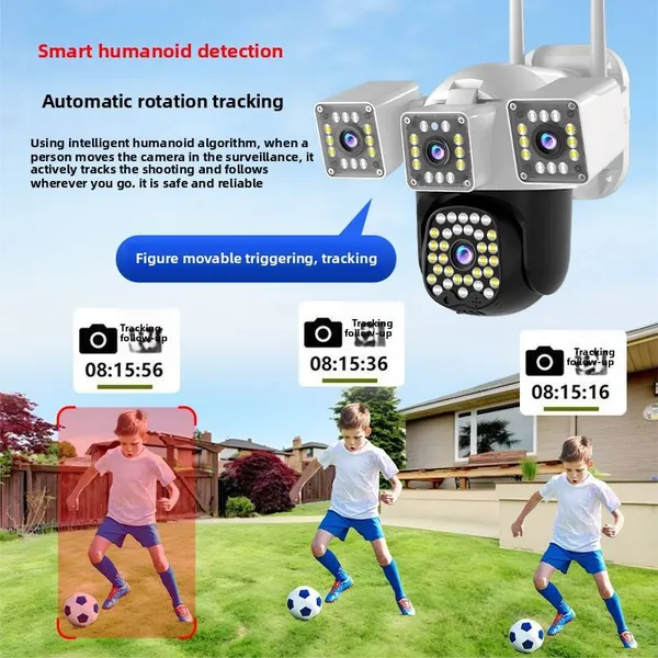 最高のマルチレンズ屋外カメラ - v360pro 2MP HD、3回転PTZ、リモートクラウドアクセス