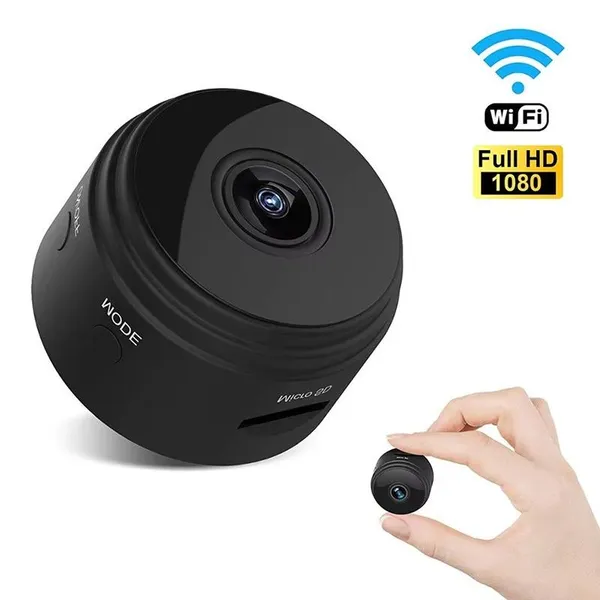 Microcamera portatile A9 - HD 1080p, telecomando Wi-Fi e visione notturna a infrarossi