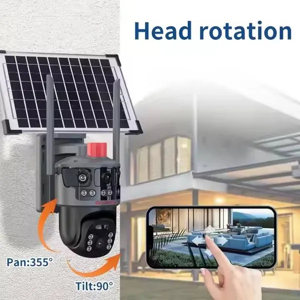 v380pro mesterséges intelligenciával működő PTZ kamera - napelemes, 4g/wifi és tripla CMOS a 360°-os biztonságért