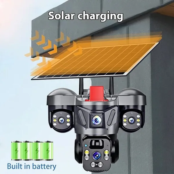 Сонячна PTZ-камера v380pro - тривалий час автономної роботи, виявлення людини на 360° та повнокольорове нічне бачення