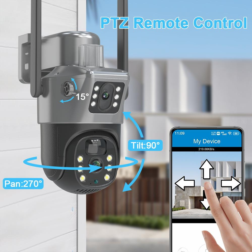 Вулична двооб'єктивна камера v380pro - сонячне живлення, Wi-Fi/4G PTZ та водонепроникність IP66