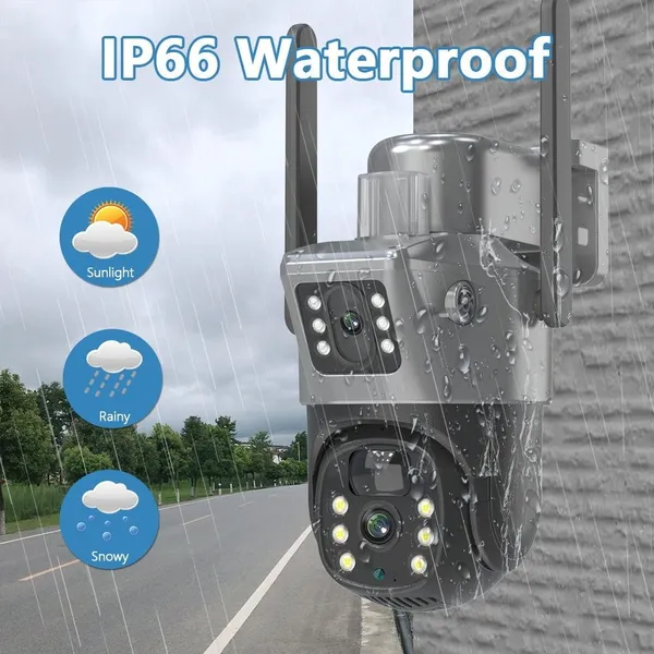 Вулична двооб'єктивна камера v380pro - сонячне живлення, Wi-Fi/4G PTZ та водонепроникність IP66