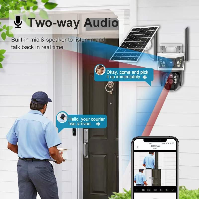 380pro solar 4-мегапіксельна HD-камера - потрійний об'єктив, 10-кратний зум та розумне нічне бачення 360°