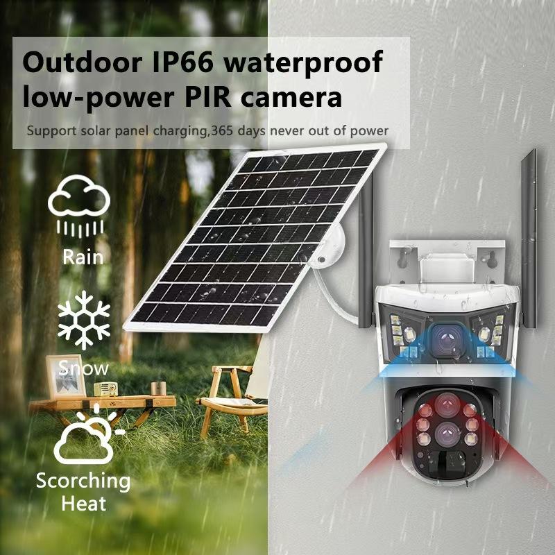 380Pro Solar 4MP HD Camera - Triple Lens, 10X Zoom & Smart 360° Night Vision