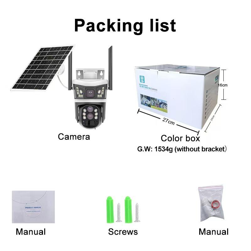 380pro solar 4-мегапіксельна HD-камера - потрійний об'єктив, 10-кратний зум та розумне нічне бачення 360°