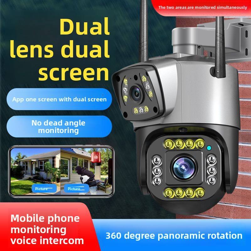 v380pro 8-мегапіксельна двооб'єктивна камера зі штучним інтелектом - 4g/Wi-Fi, відстеження 360° та водонепроникна безпека на вулиці