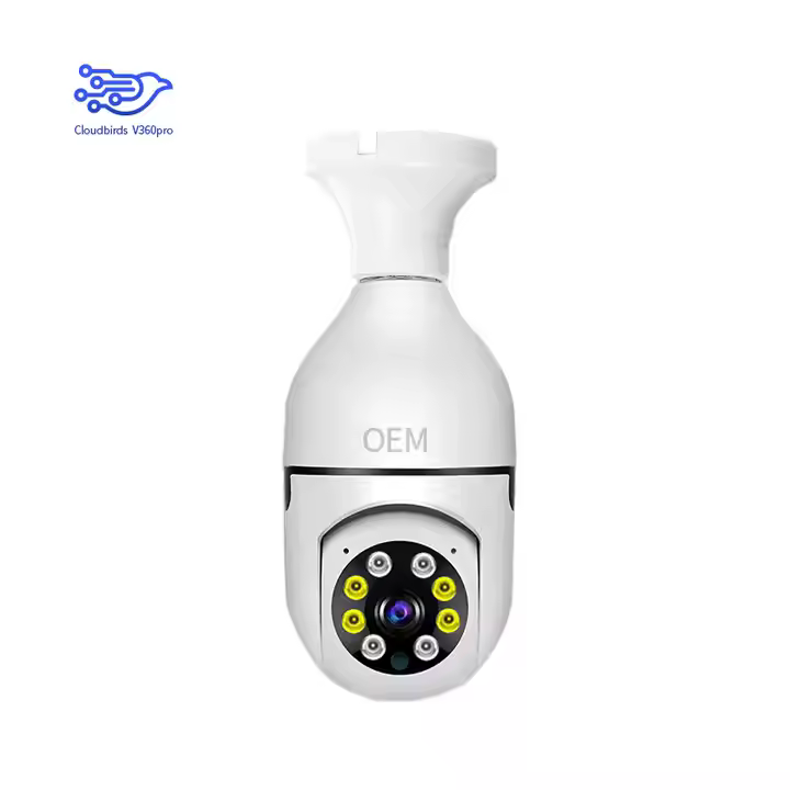 Cloudbirds V360pro E27 WiFi Bulb Camera - 2MP Mini AI Tracking, Cloud Storage & Smart Home Security