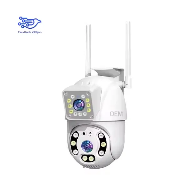 耐候性ガーデンカメラ - 広視野角、同期再生、アラーム機能搭載のCloudbirds V360Pro