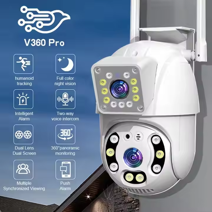 耐候性ガーデンカメラ - 広視野角、同期再生、アラーム機能搭載のCloudbirds V360Pro