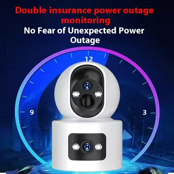 מצלמת IP חכמה icam365 3mp – עדשה כפולה עם סיבוב והטיה, ראיית לילה וניטור שמע דו-כיווני,