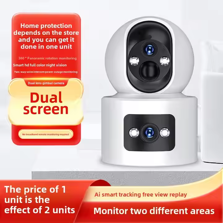 מצלמת IP חכמה icam365 3mp – עדשה כפולה עם סיבוב והטיה, ראיית לילה וניטור שמע דו-כיווני,