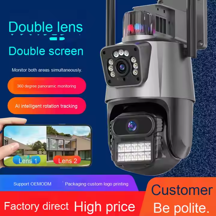 Уличная PTZ-камера 4G/Wi-Fi – v360pro 6 Мп с двумя объективами, ночным видением и сиреной