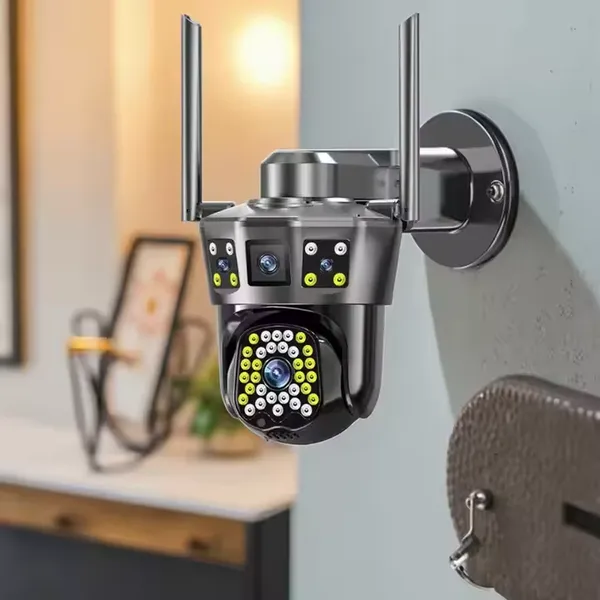 מצלמת 3 מגה פיקסל משולשת עדשות במחיר מפעל - מעקב AI, שמע דו כיווני ועמידה למים