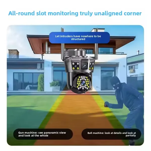 מצלמת 3 מגה פיקסל משולשת עדשות במחיר מפעל - מעקב AI, שמע דו כיווני ועמידה למים